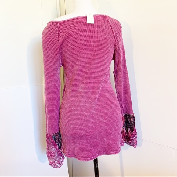 New American Able Raspberry lace fabric thermal LS - Picture 6 of 7